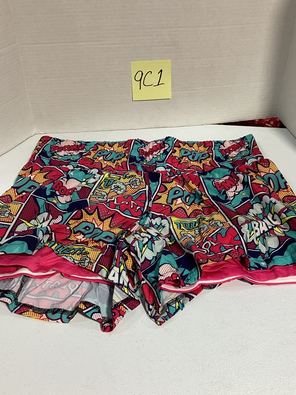 CVG Women’s Pop Art Athletic Shorts in Pink & Teal